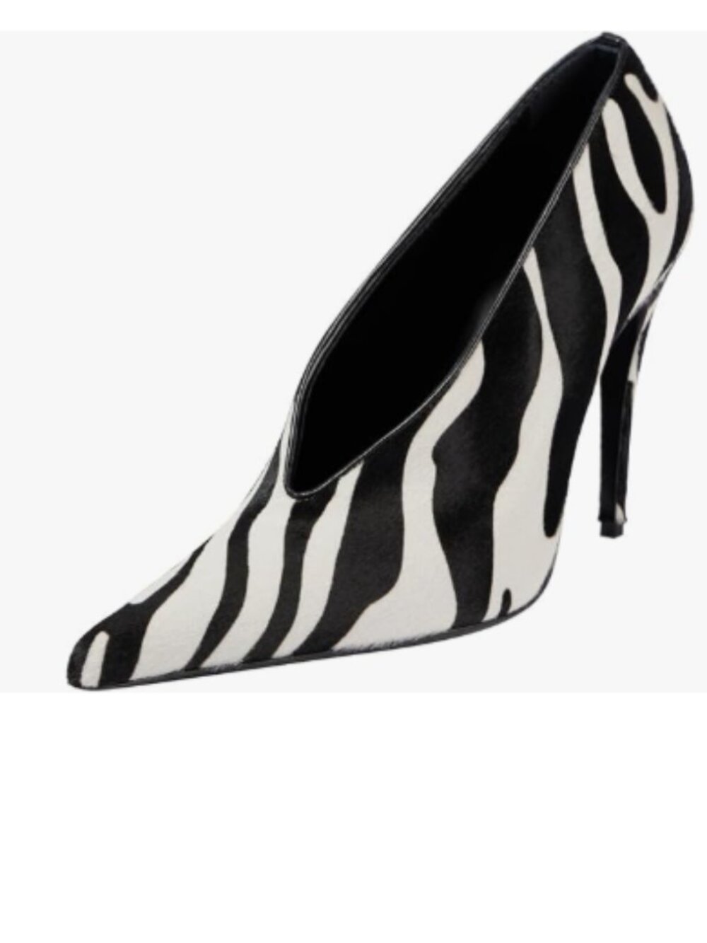 FOWT Zebra Pointed Toe Pumps Slip on Stiletto High Heels Office Formal Shoes